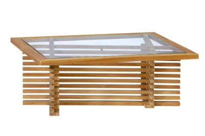 Lounge tafel Syrius Teak met glasplaat