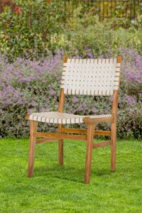 Tuinstoel Sarin Teak (set van 2 stoelen) Wit