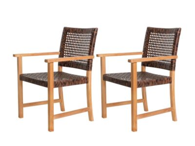 Tuinstoel Auva Teak (set van 2 stoelen)